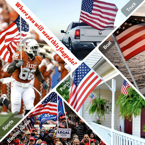 Cogardenshower portable flag pole kit for parades and events.