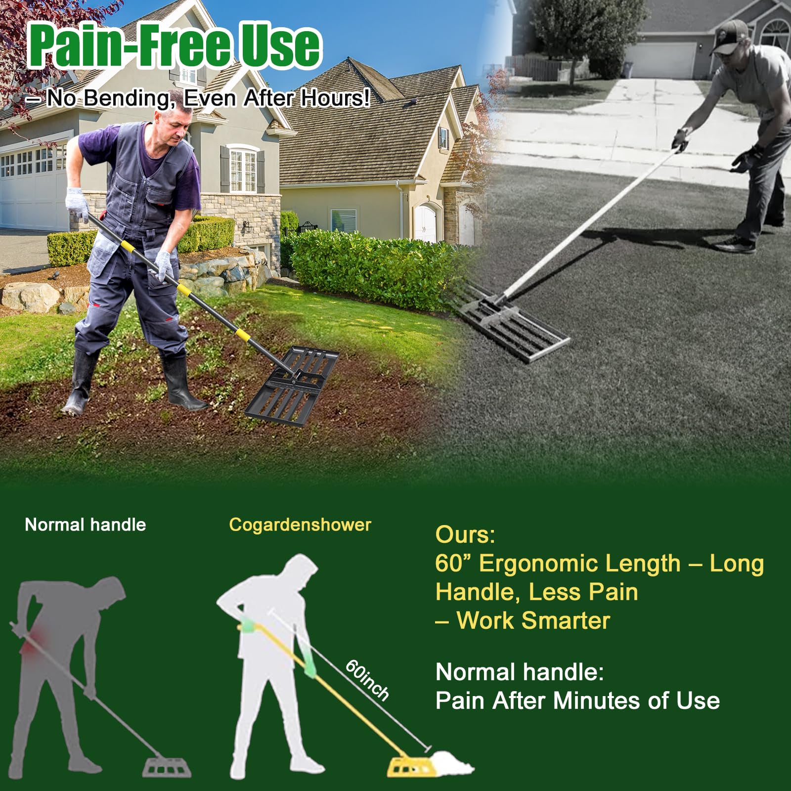 Cogardenshower smooth-edge prevents flipping and safeguards delicate turf