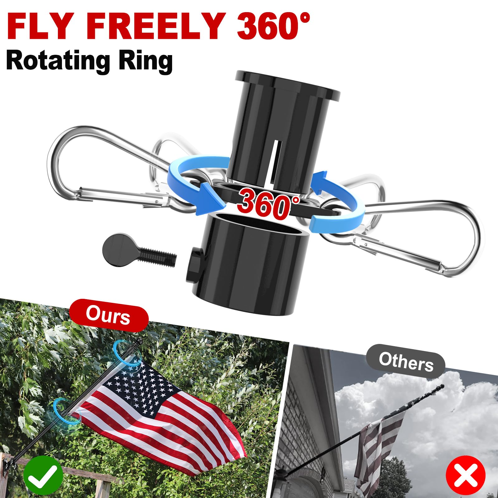 Cogardenshower stainless-steel flag pole resists rust in harsh weather