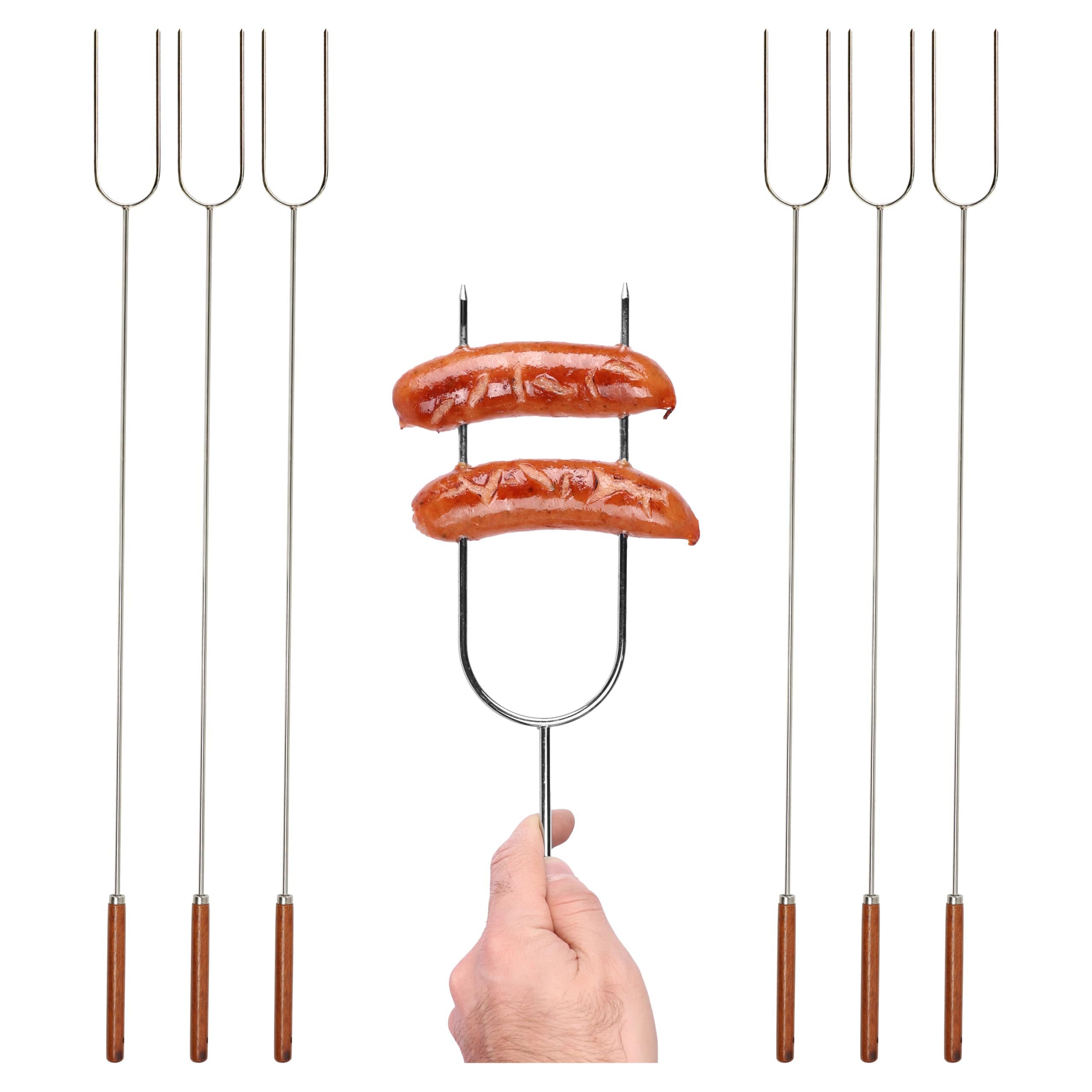 Coghlan's Camp Forks 40-inch wooden handle for safe campfire roasting