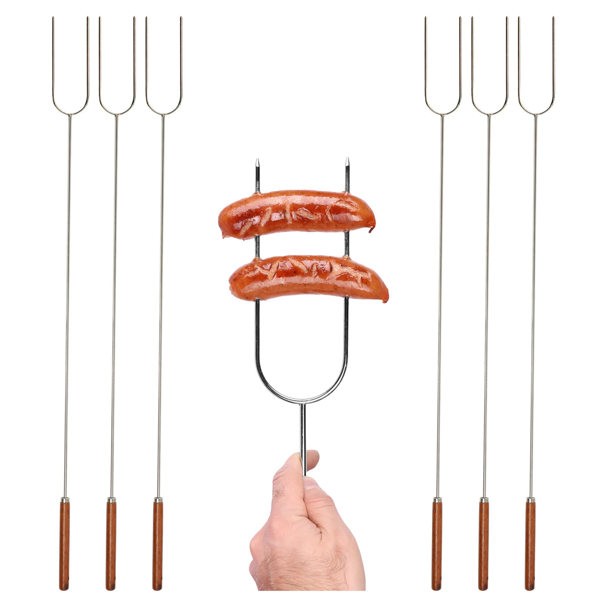 Coghlan's Camp Forks 40-inch wooden handle for safe campfire roasting