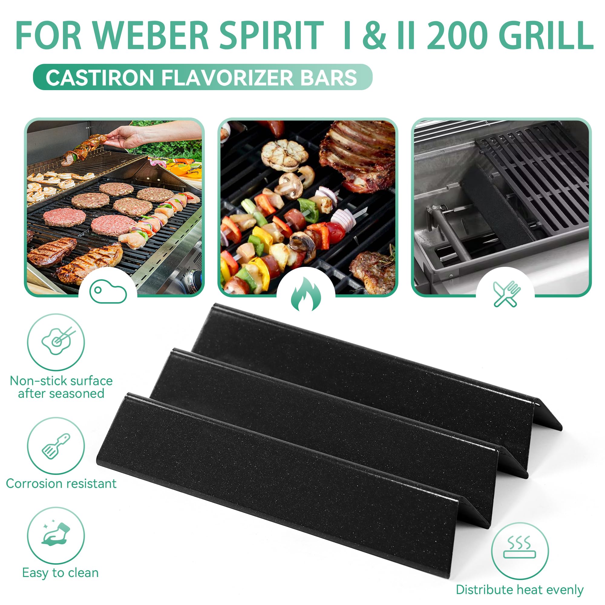 COGRICHBF Weber Spirit 18-inch main burners ensure steady flame and even sear