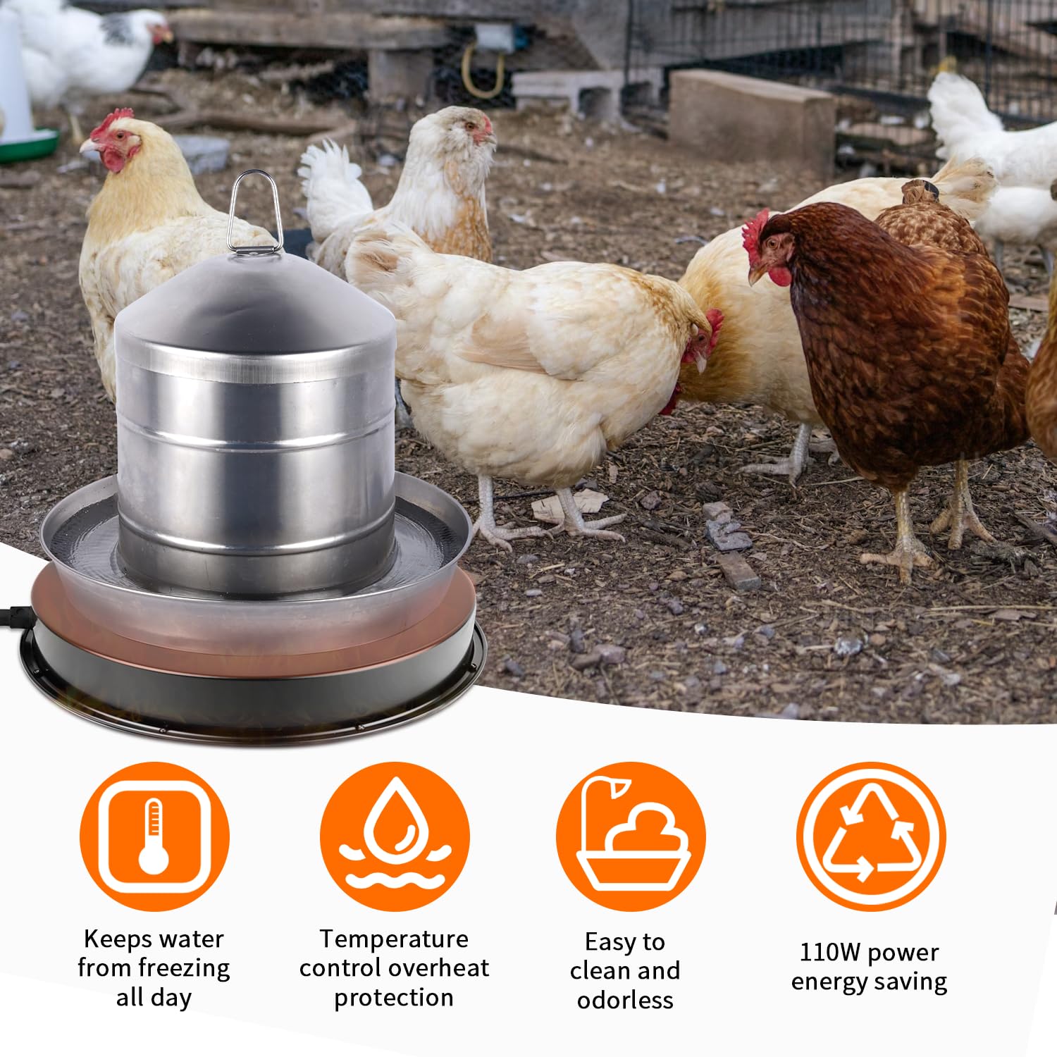 COICOTTC base measures 11 inches and supports larger waterers.