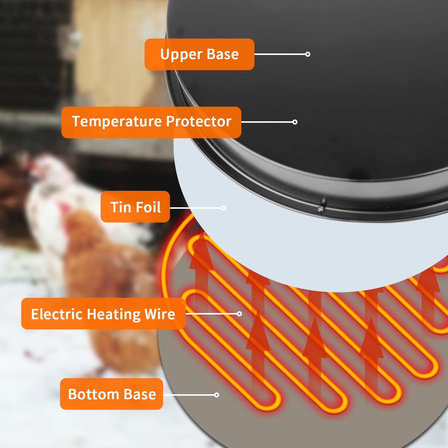 COICOTTC heater prevents freezing in cold months for birds.