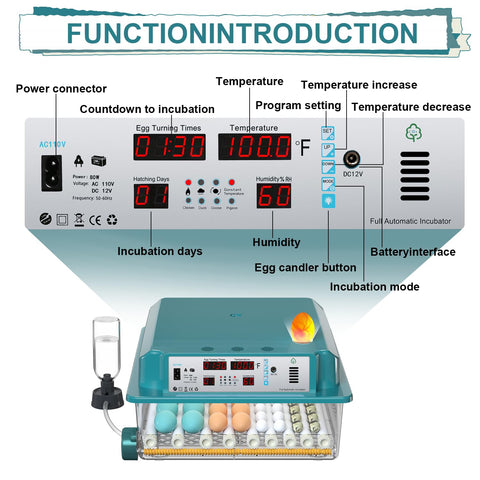 CoInceptus built-in egg candler for real-time embryo monitoring.
