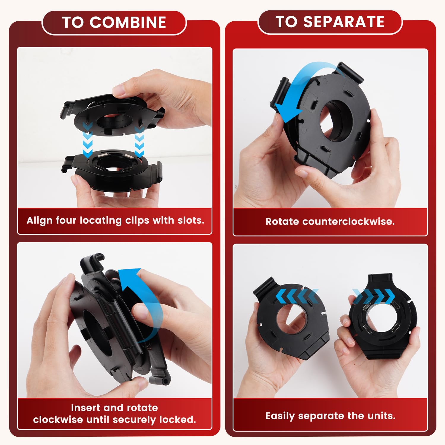 Coinicxcel probe cord is neatly tidied by the magnetic organizer