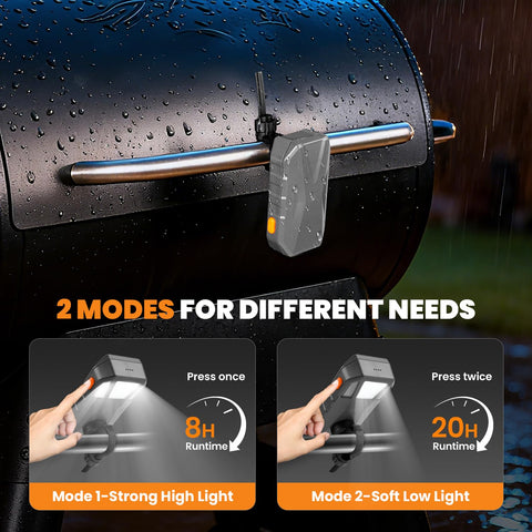 Coinicxcel side lamps extend lighting coverage to grill edges for better control.