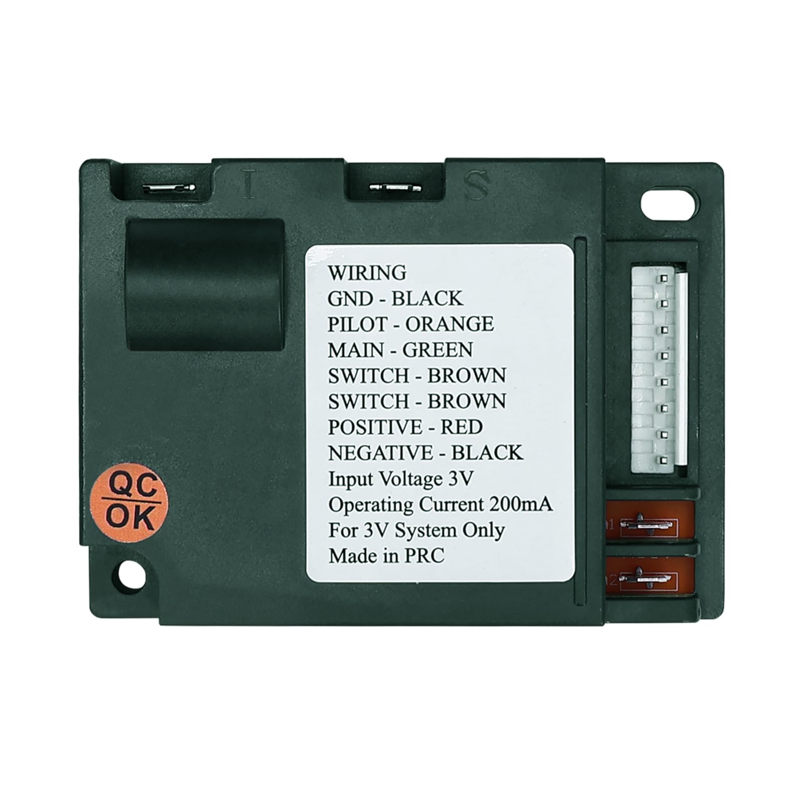 Coinsdans upgraded IPI ignition module for 3V systems enabling reliable fireplace startup.