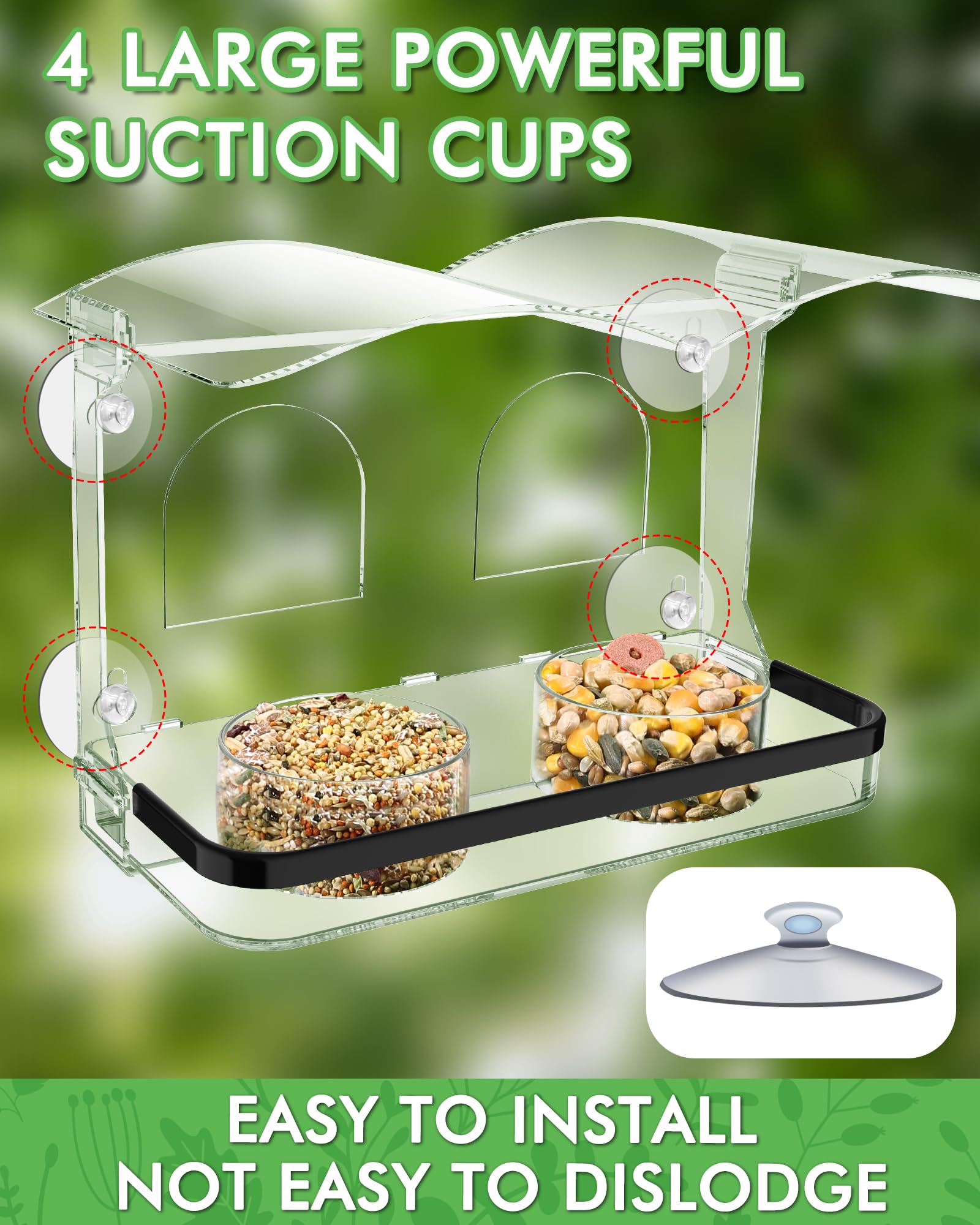 COJOSQC removable seed tray with drain holes keeps feed dry.