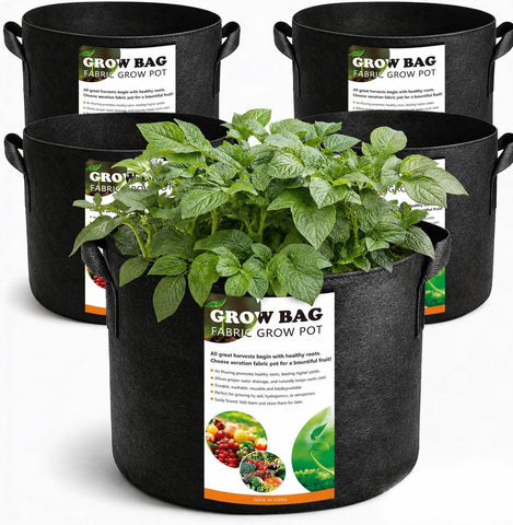 COKIELE 3Gallon grow bag closeup shows heavy-duty fabric for reuse and durability.