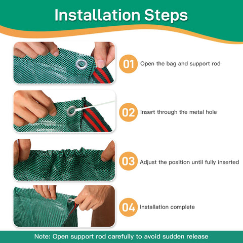 COKIELE leaf debris collection bag keeps yard waste tidy and contained