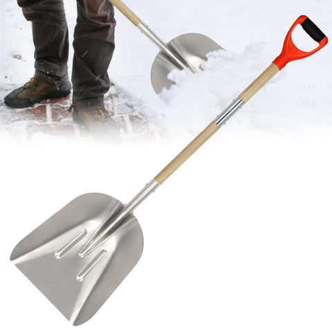 COKTME aluminum snow shovel with D-handle for easy driveway clearance.