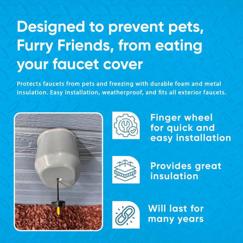 Protects outdoor water spigots from cold damage and wind chill.