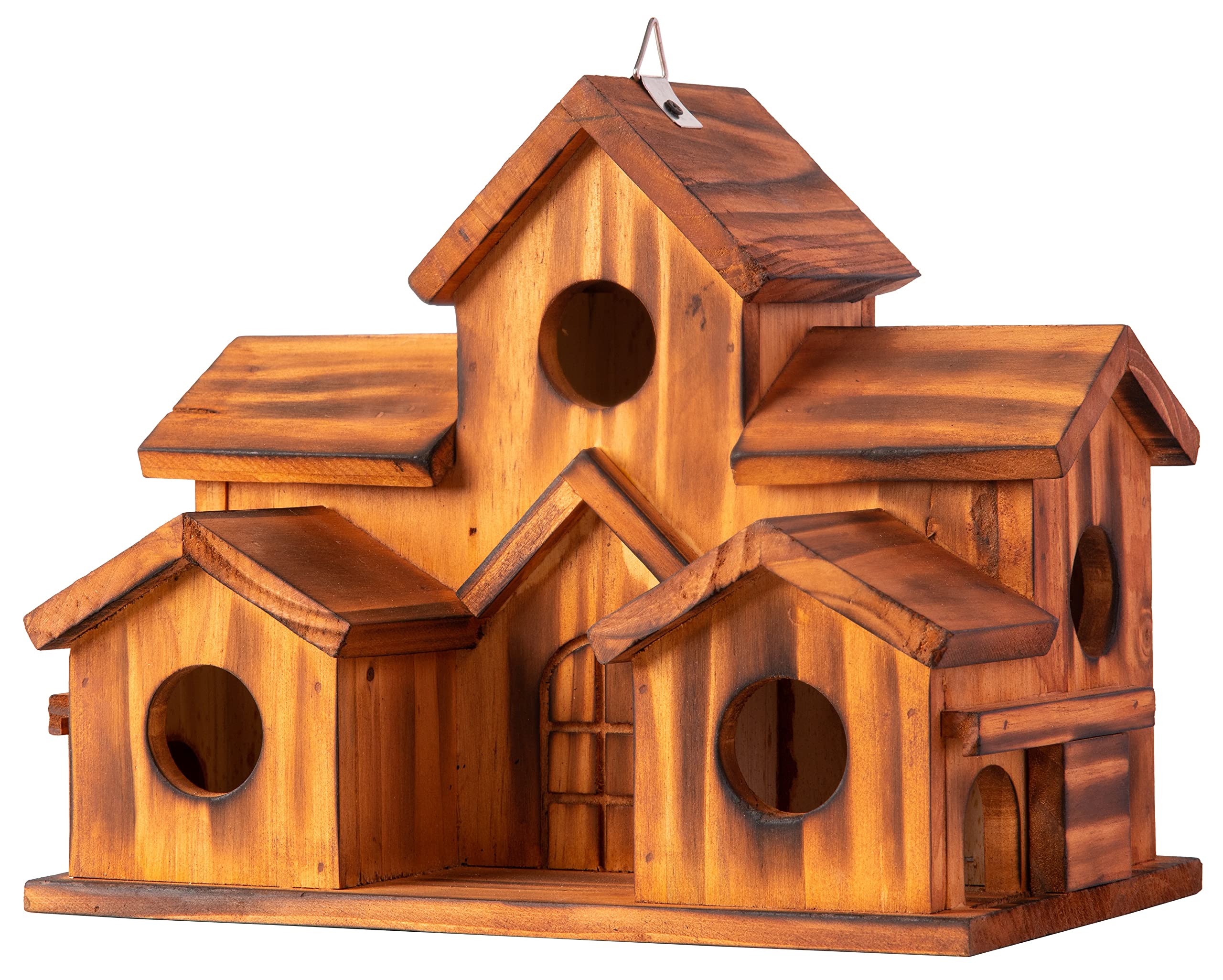 COLEBA 5-hole brown bird house exterior for durable outdoor use.