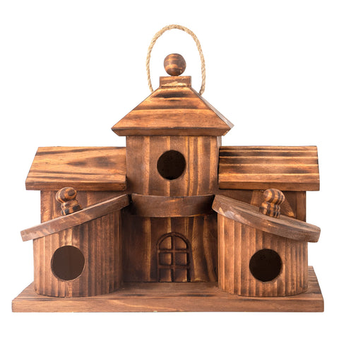 COLEBA bird house exterior view highlights sturdy wooden build for outdoors.