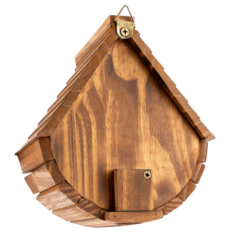 COLEBA hanging bird house entrance guides birds to a secure nesting cavity.
