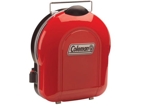 Coleman Fold N Go grill with built-in handle makes transporting to campsites or beaches easier.