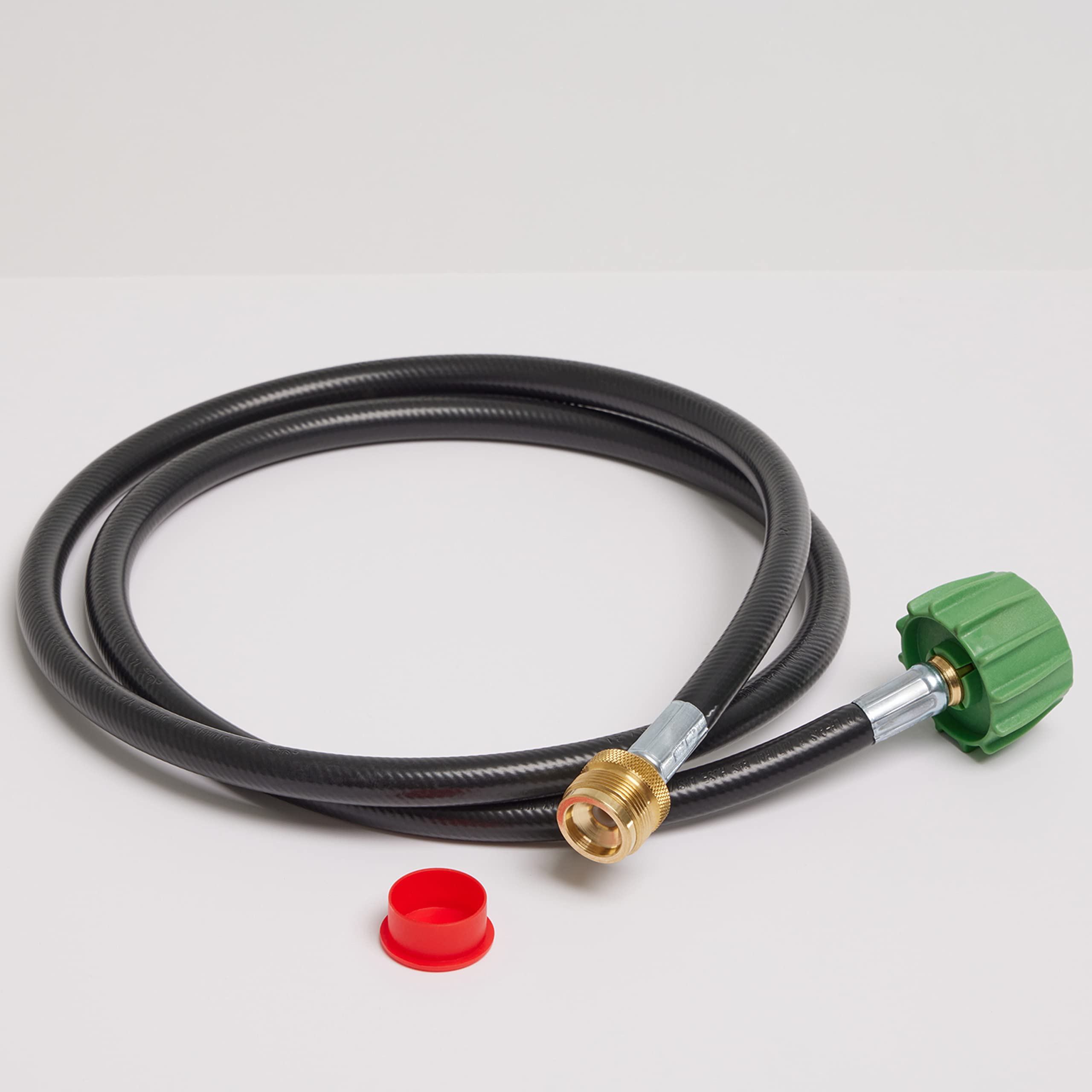Coleman high-pressure propane hose 5 ft for extended fuel supply to grills.