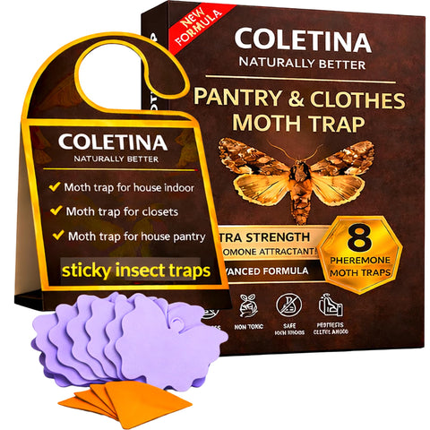 Generic COLETINA moth traps in pantry 8-pack ready for discreet protection.