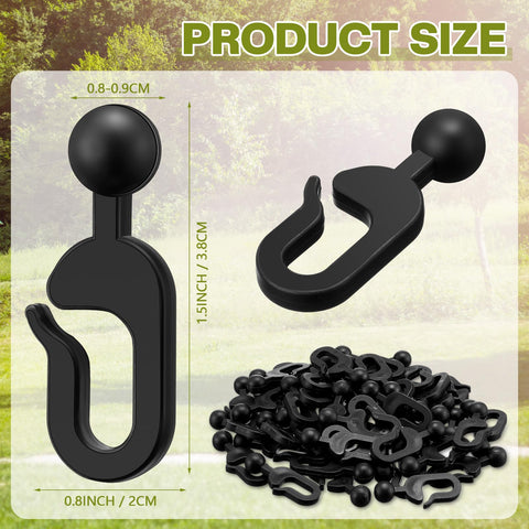 Colingmill close-up of black hooks showing polished finish and durable plastic construction.