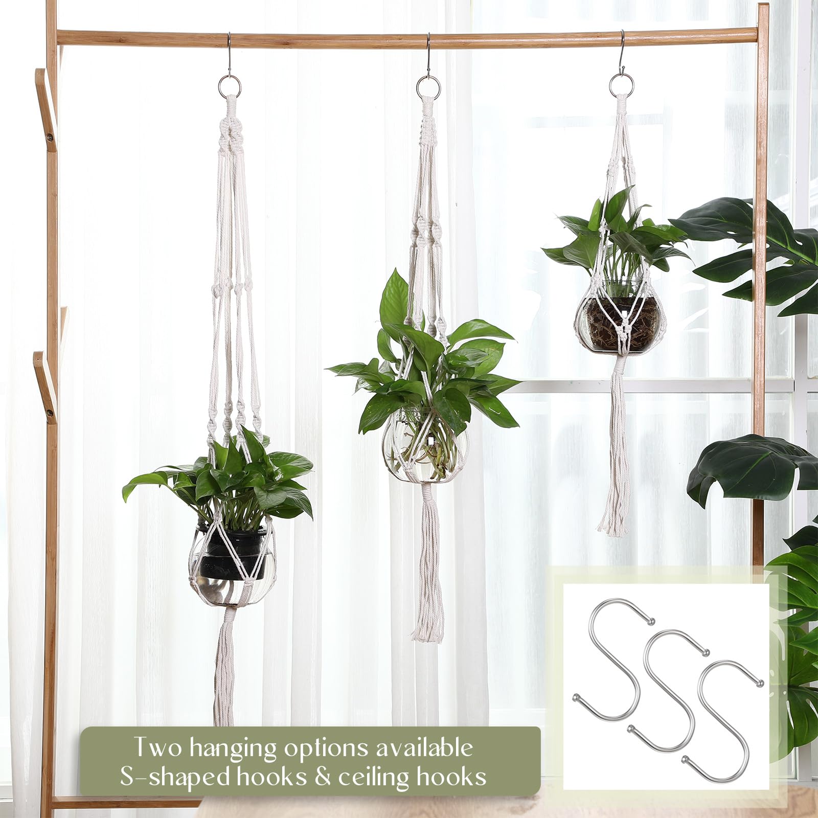 Colingmill hanging plant kit with hooks for easy wall or ceiling mounting.