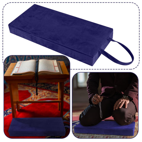 Colingmill navy blue kneeler shows zipper for easy cleaning.