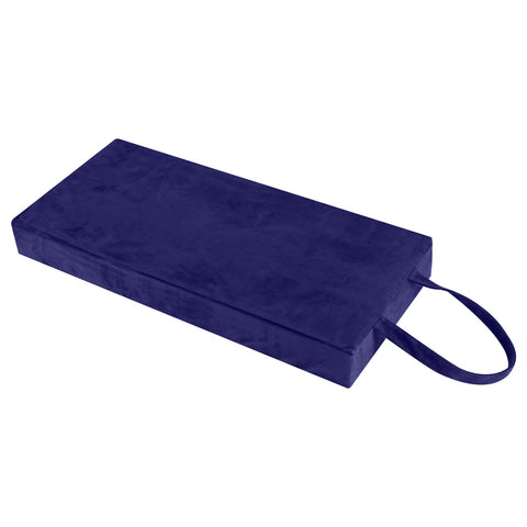 Colingmill navy blue kneeler pad, front view, showcasing plush microfiber comfort.