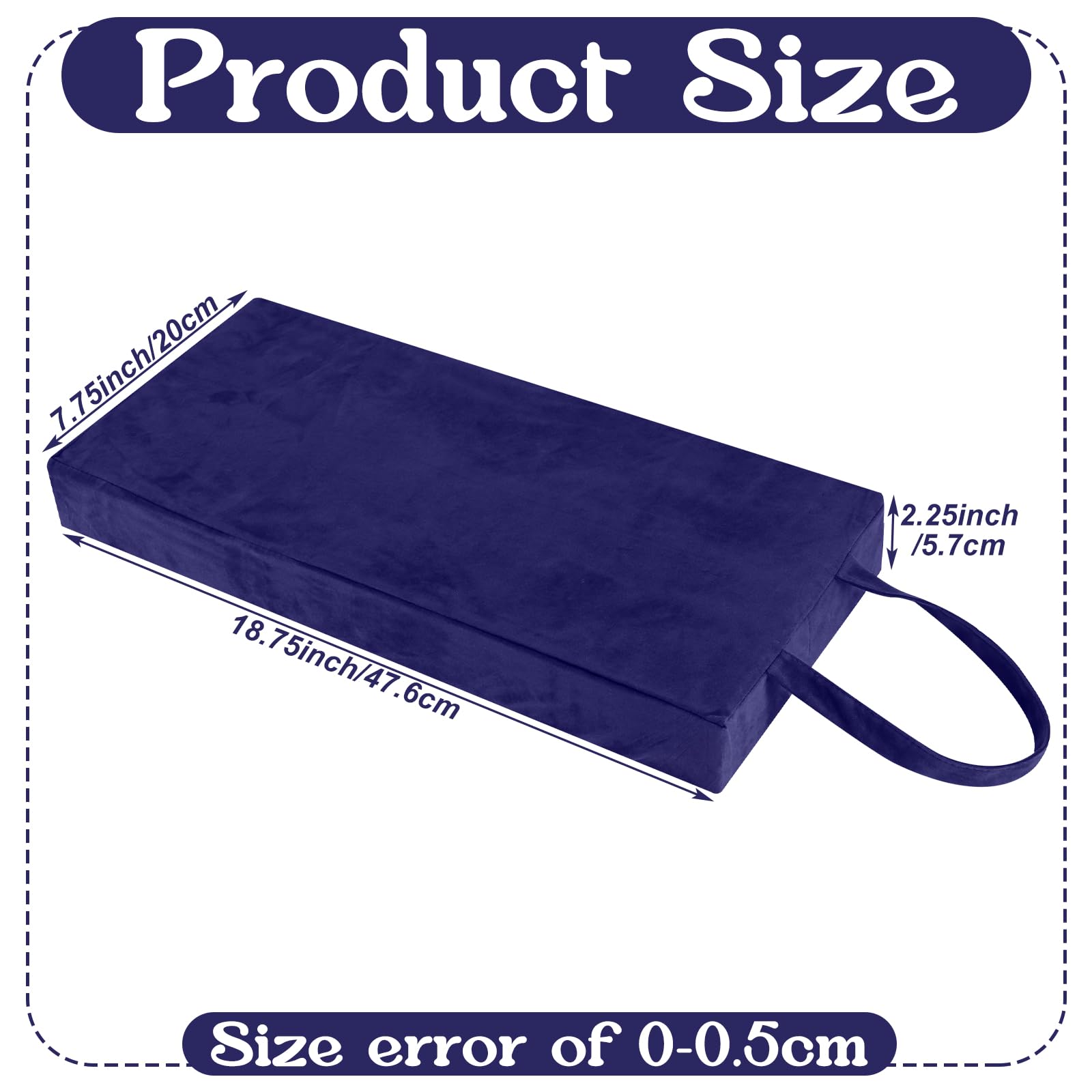 Colingmill navy blue kneeler pad, side view highlighting ergonomic support.