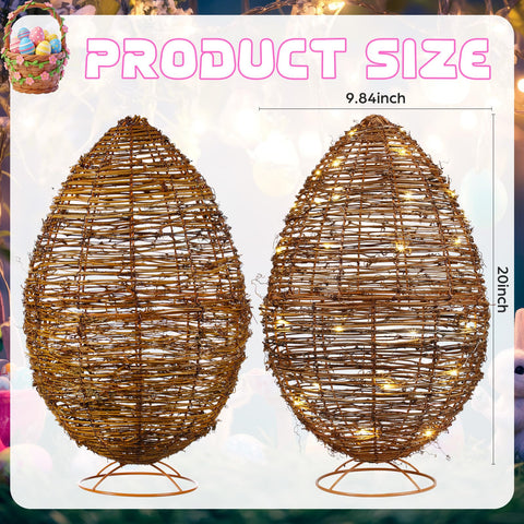 Colingmill rattan Easter eggs decor adds outdoor porch texture.