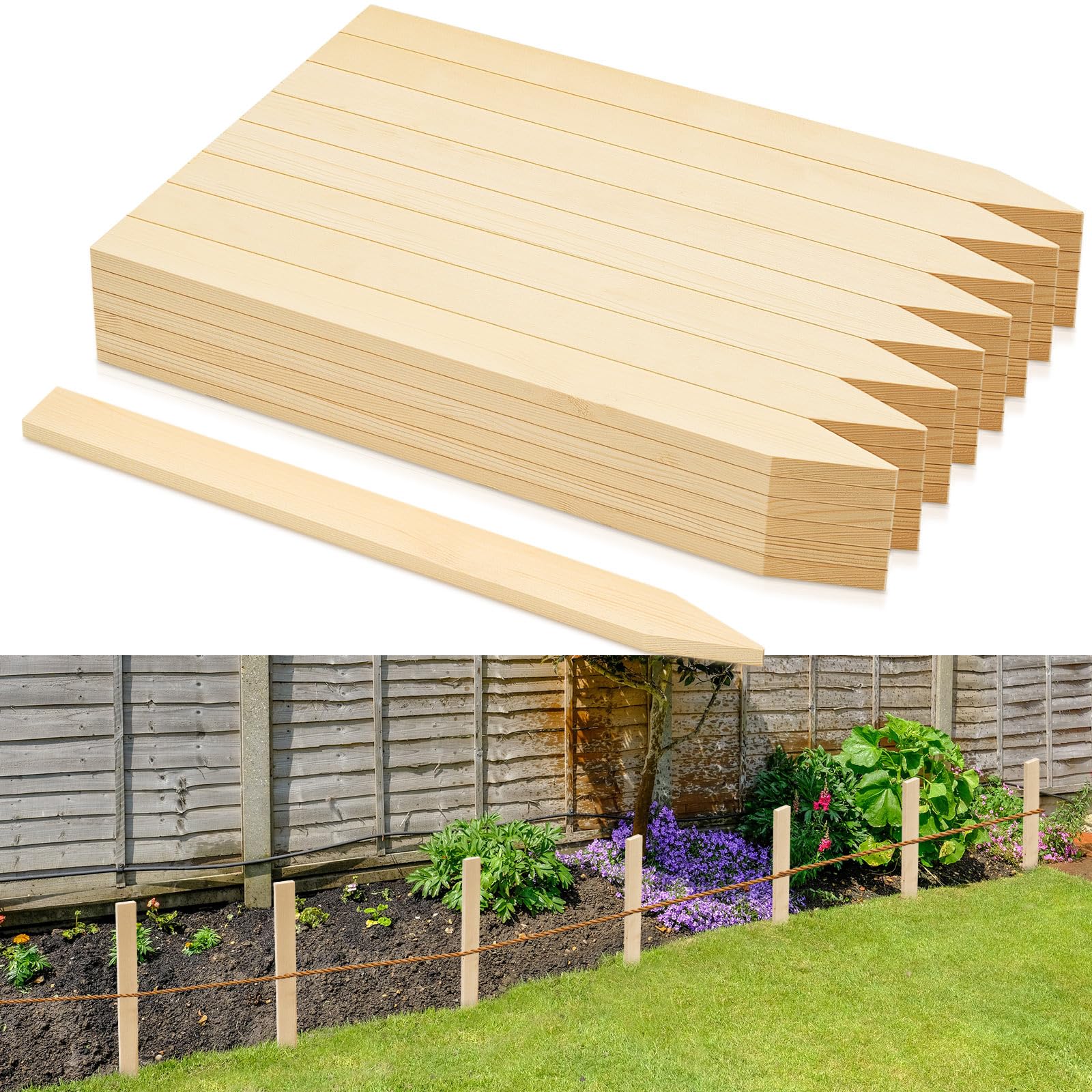 Colingmill wooden garden stake supports plants with sturdy design.