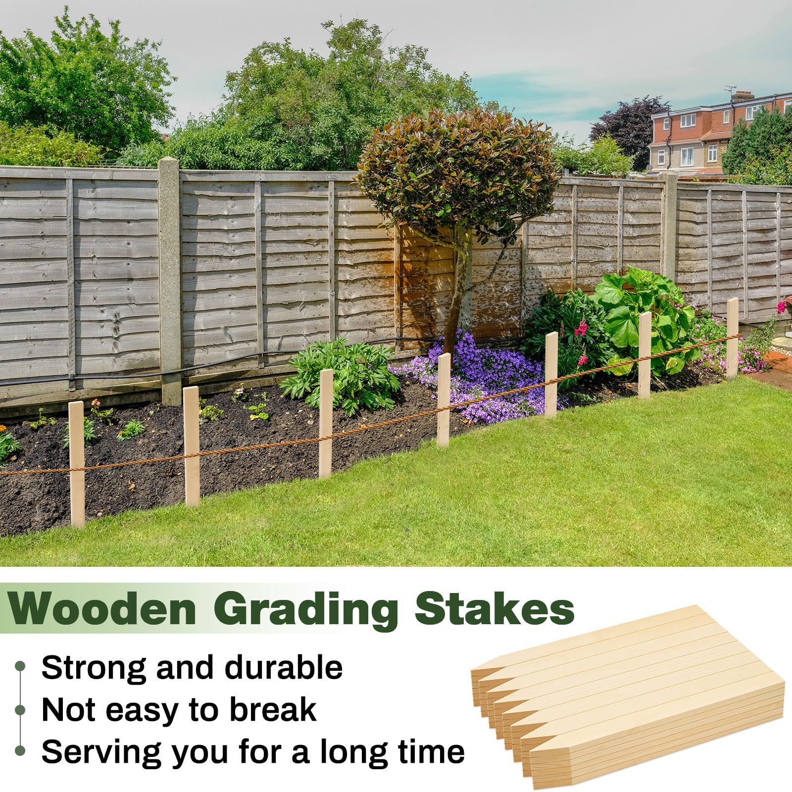 Colingmill wooden stake marks silt fence lines in landscapes.