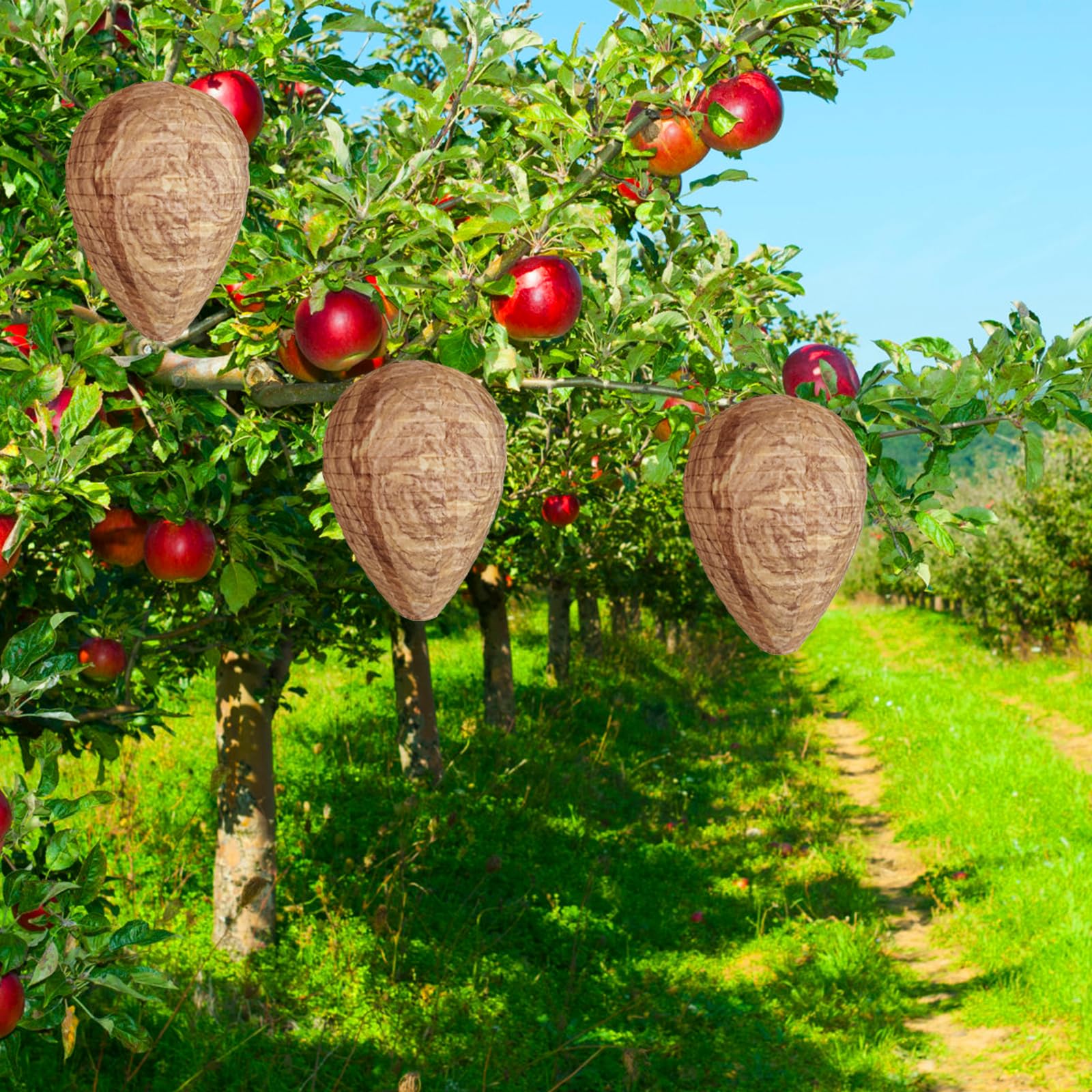 Collabell Wasp Nest Decoy brown color blends with outdoor décor.