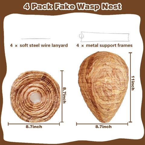 Collabell Wasp Nest Decoy 11-inch height creates visible deterrent from afar.