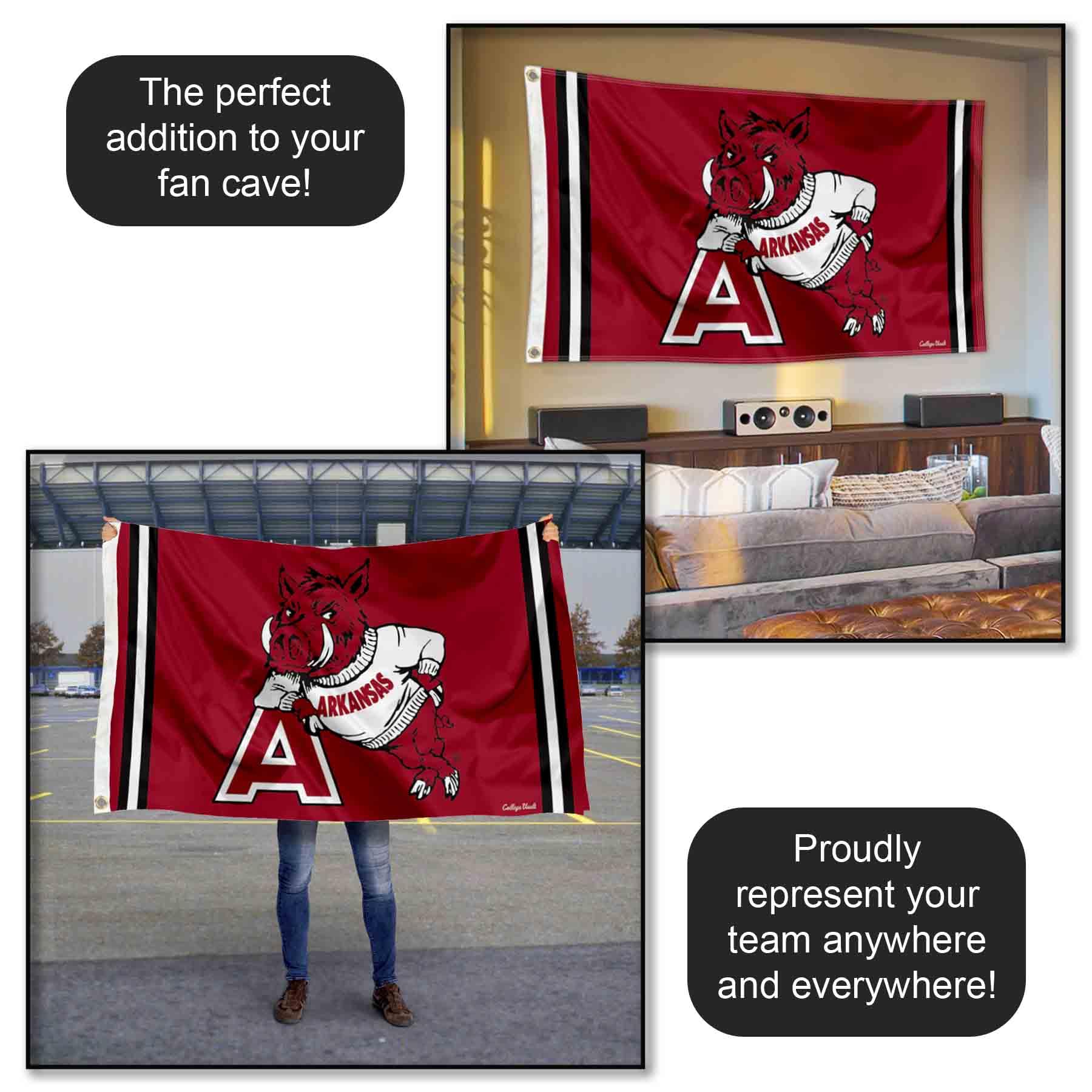 College Flags & Banners Co Arkansas Razorbacks wall banner for home decor