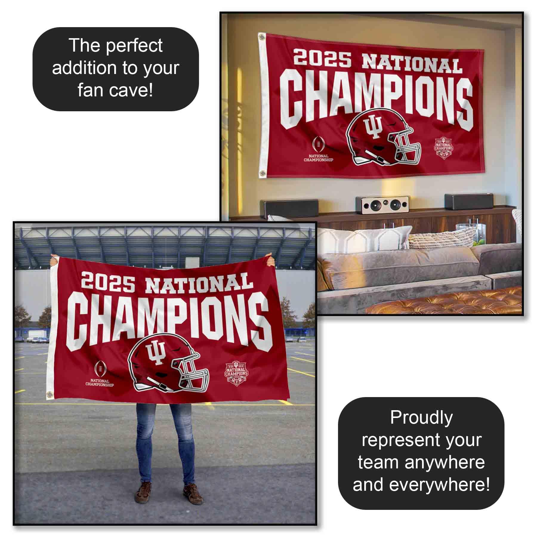 College Flags & Banners Co. reverse-side print for dual-sided visibility.