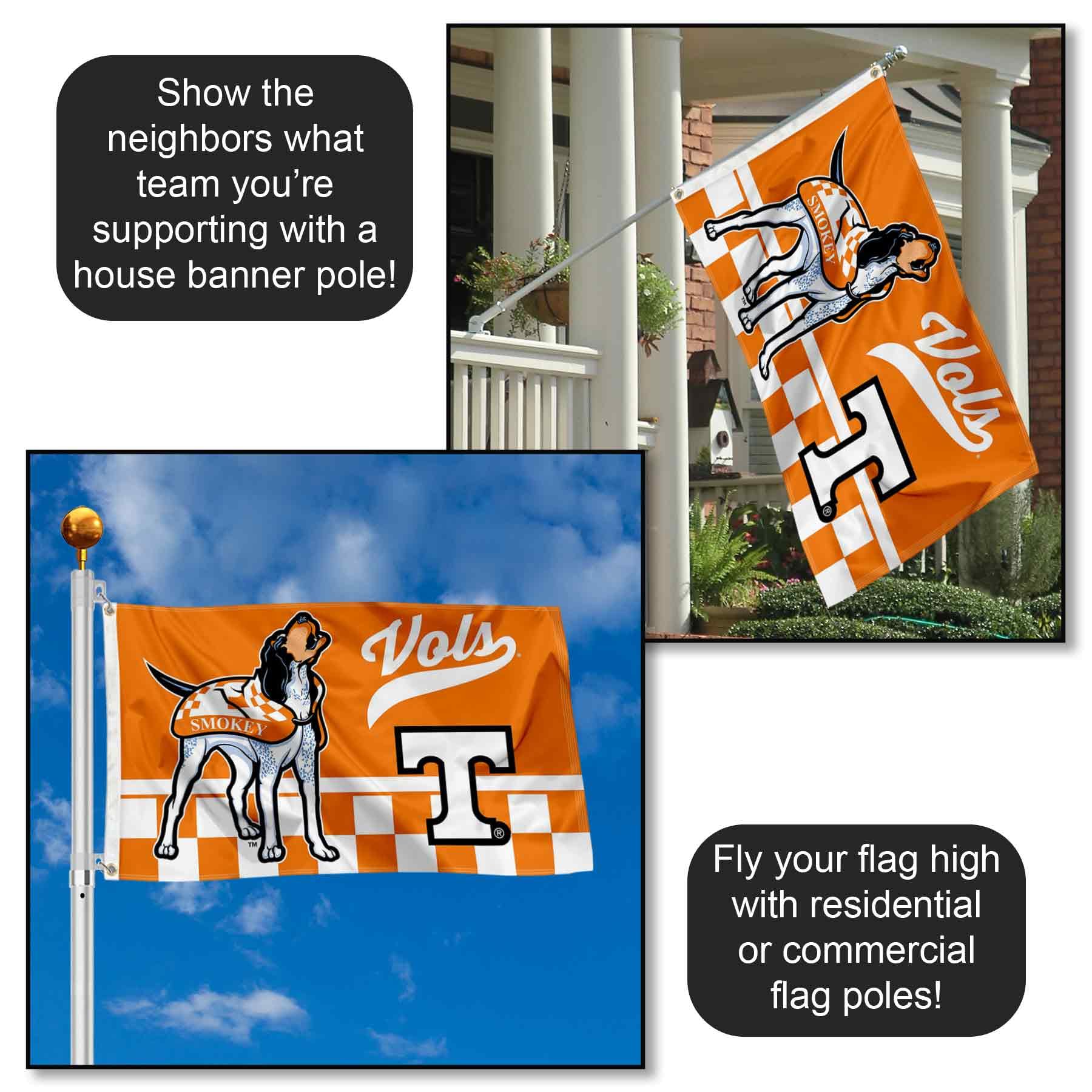 College Flags & Banners Co. screen-printed volunteers banner visible from both sides at events