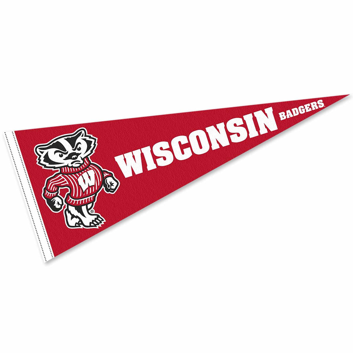 College Flags & Banners Co. Wisconsin Badgers pennant in full size for wall display and decor