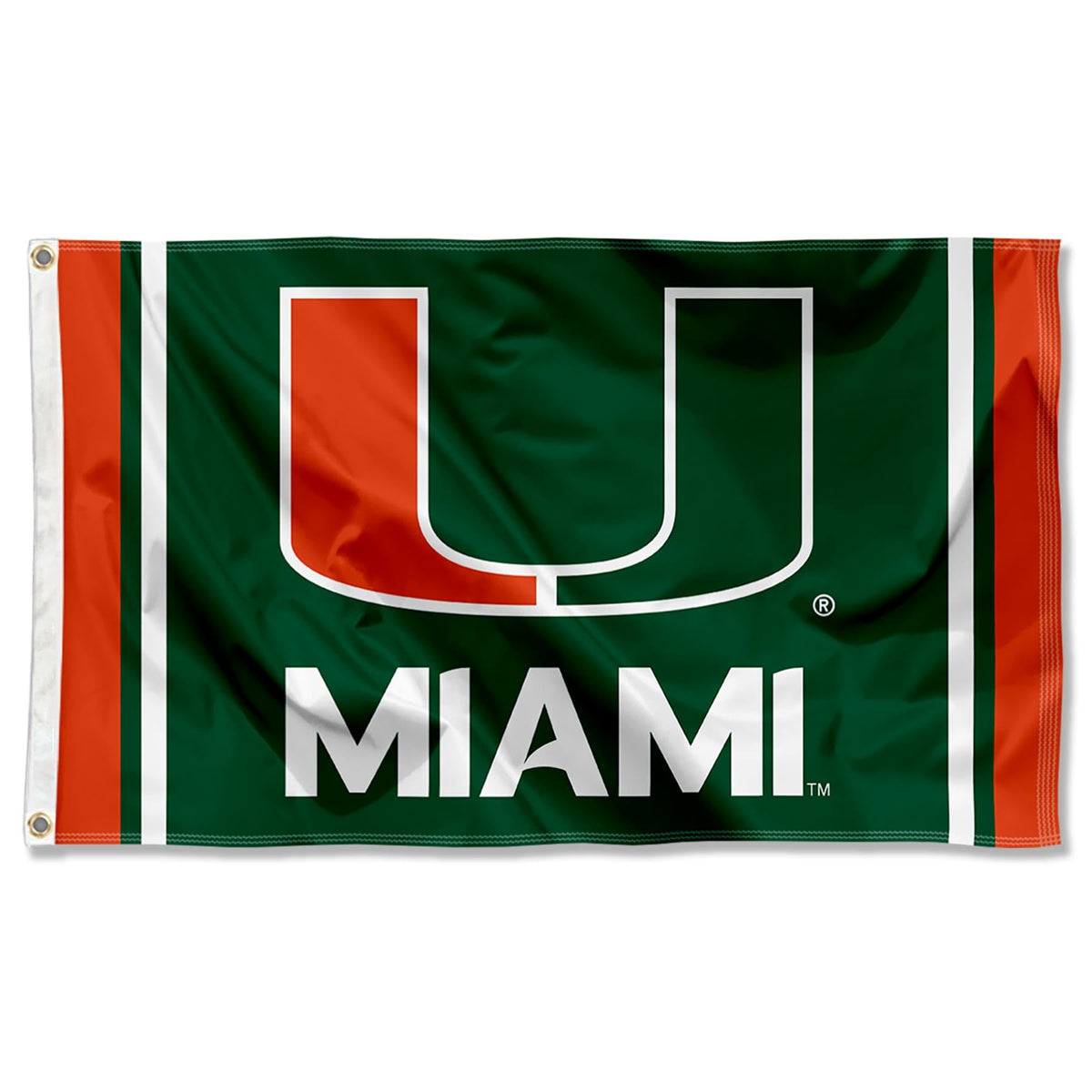 College Flags & Banners Co. Hurricanes Stripes 3x5 flag for tailgate display.
