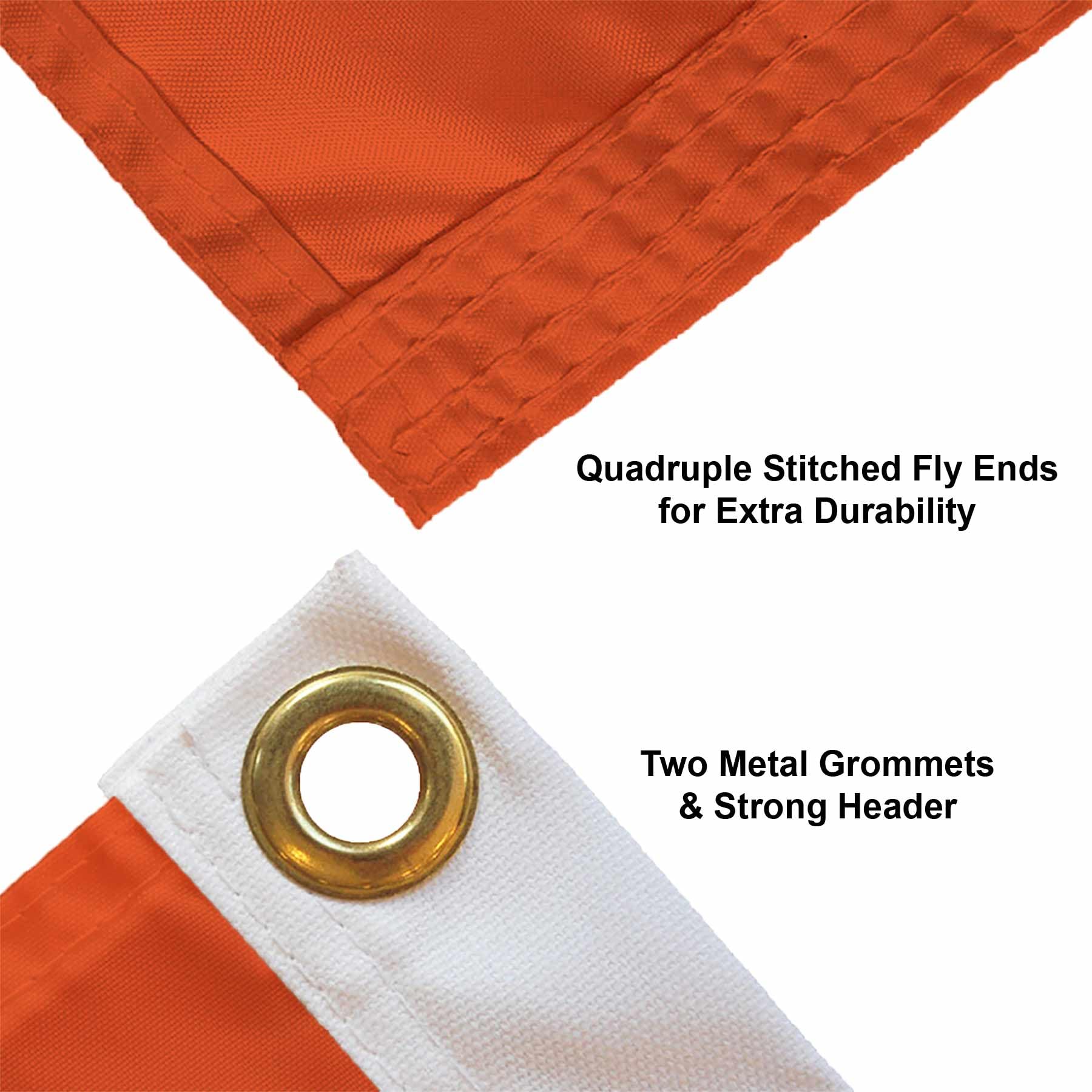 College Flags & Banners Co. Hurricanes Stripes flag with quadruple-stitched flyends.