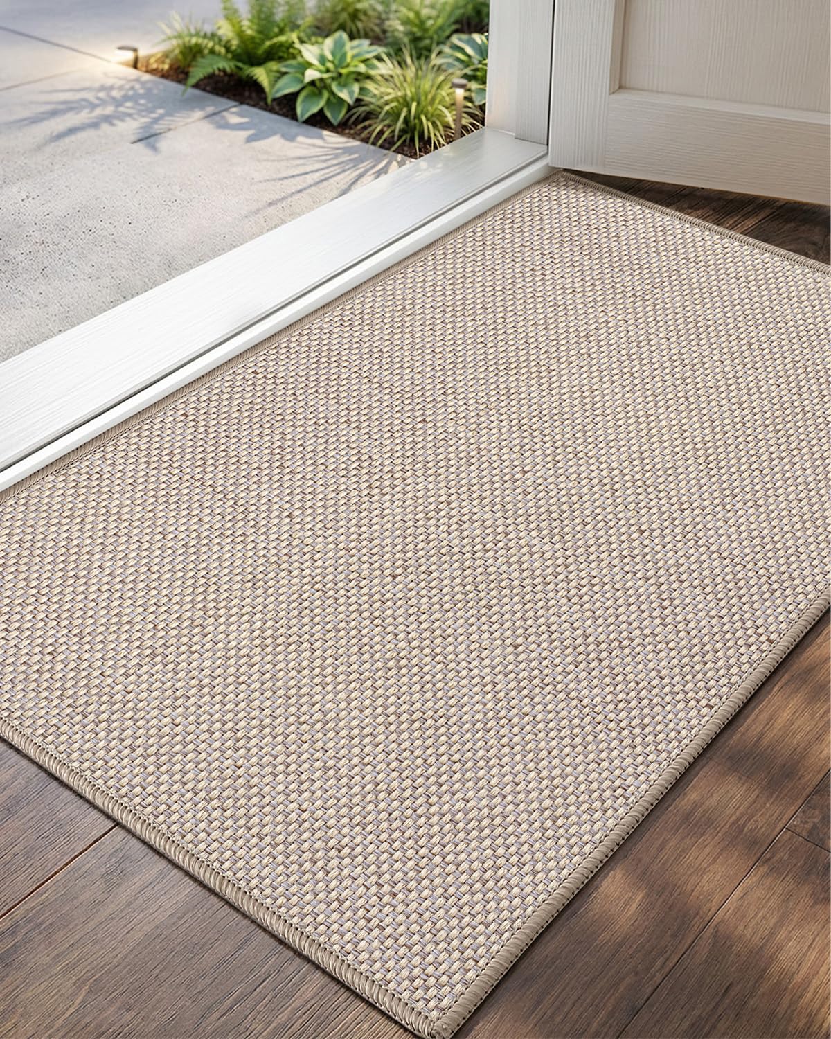 Color&Geometry Ultra-Thin Door Mat front view shows a low-profile geometric texture.