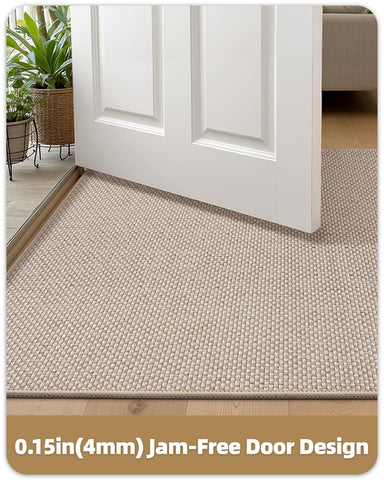 Color&Geometry mat with non-slip backing stays securely in place.