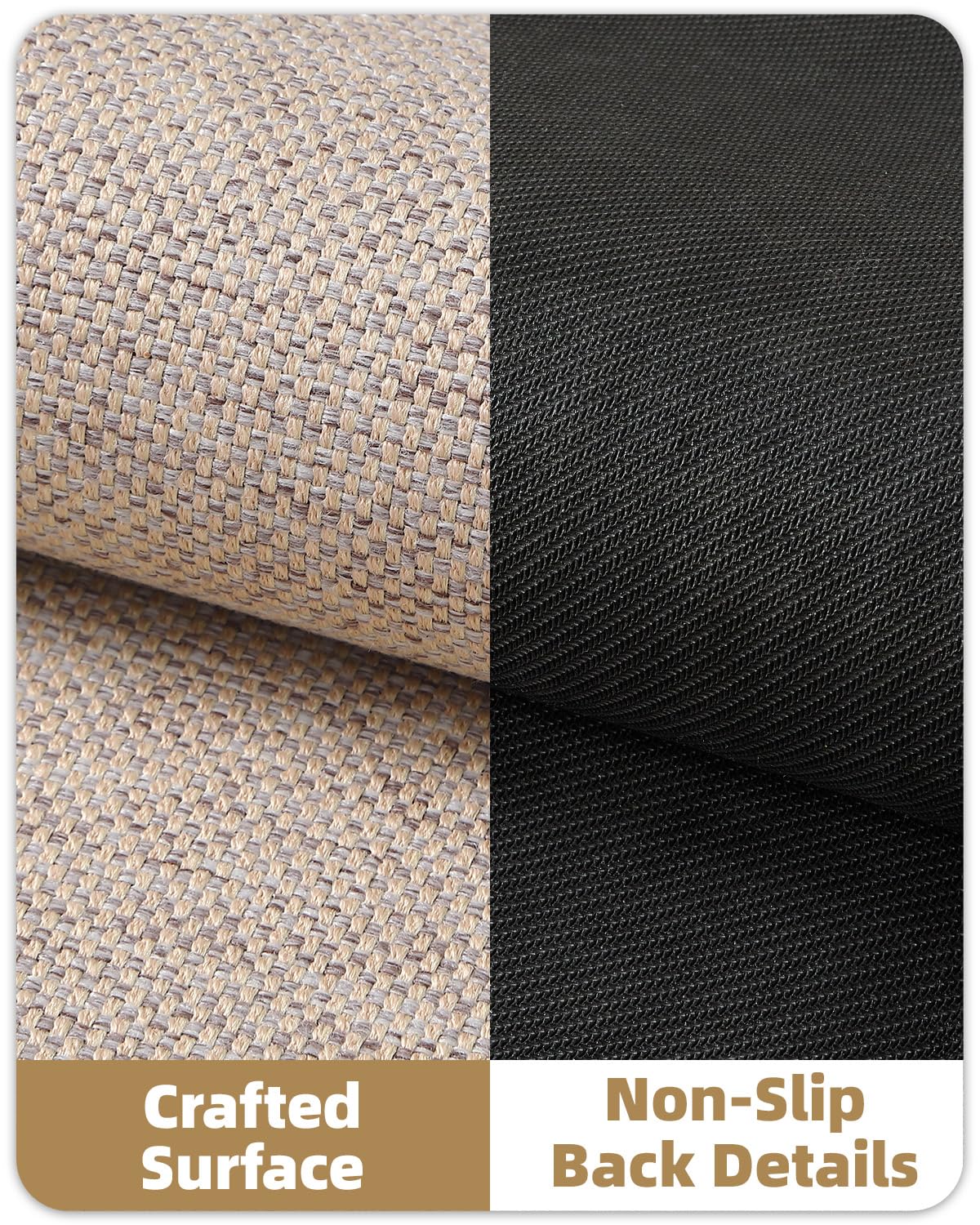 Color&Geometry mat with slim profile sits neatly under doors.