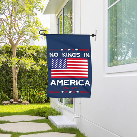 Colorato No Kings In America flag back view with identical design for double-sided visibility.