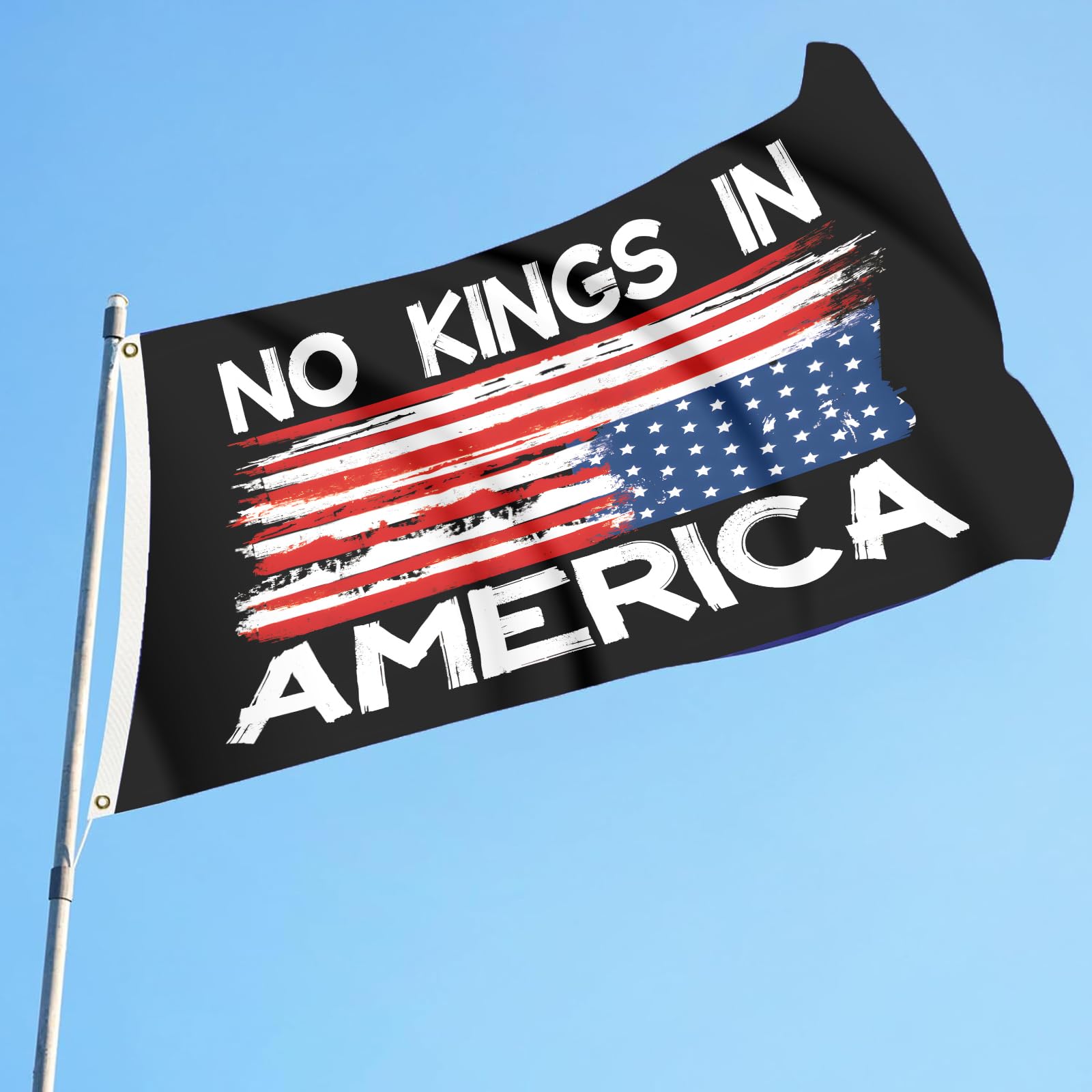 Colorato No Kings in America flag vivid colors with fade-resistant print