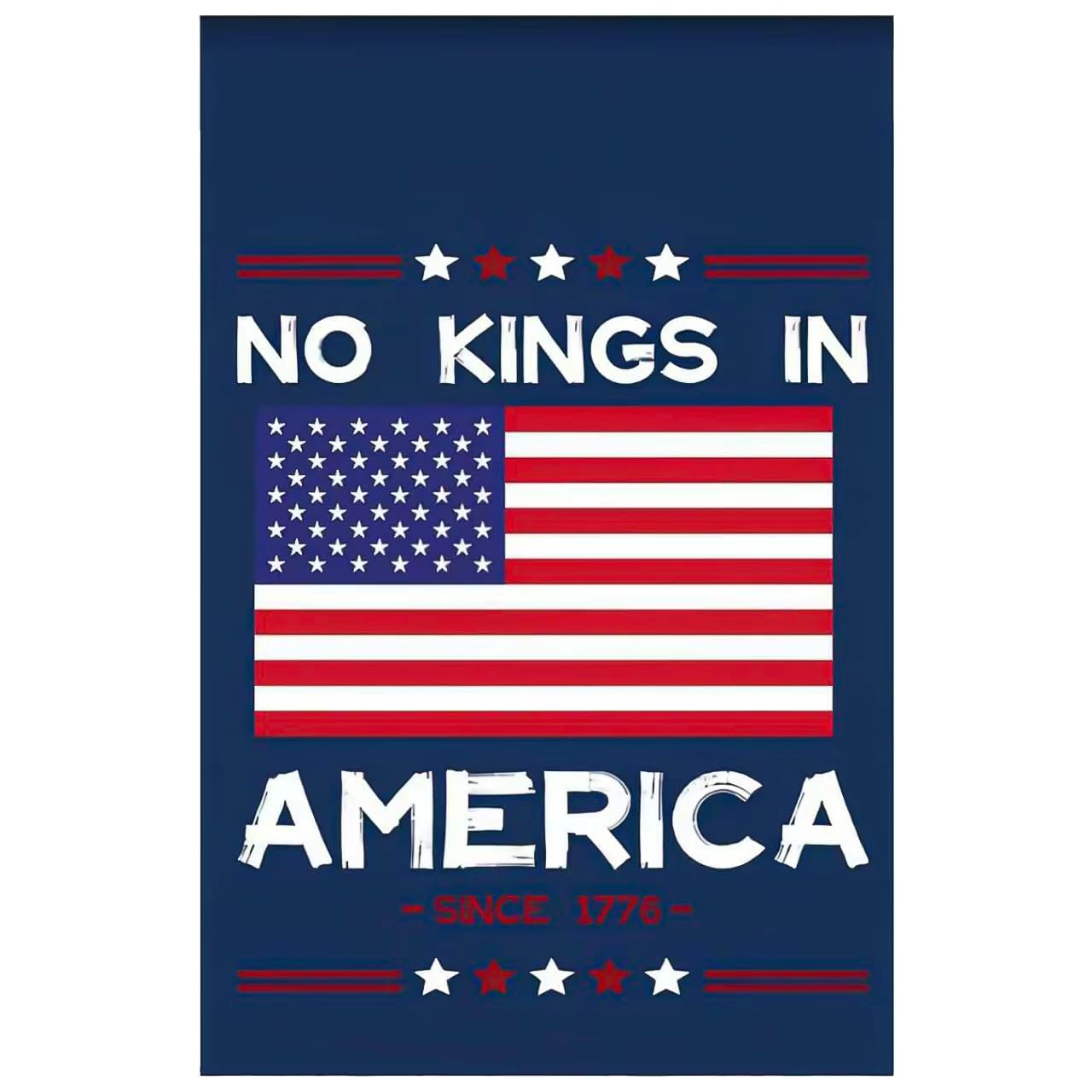 Colorato No Kings In America flag front view, double-sided design for porch display.