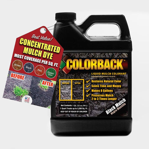 COLORBACK Black Mulch Dye restores deep color for vibrant landscapes.