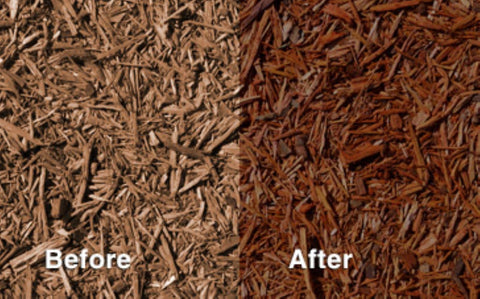 Rubber mulch gains enhanced color without harsh chemicals.