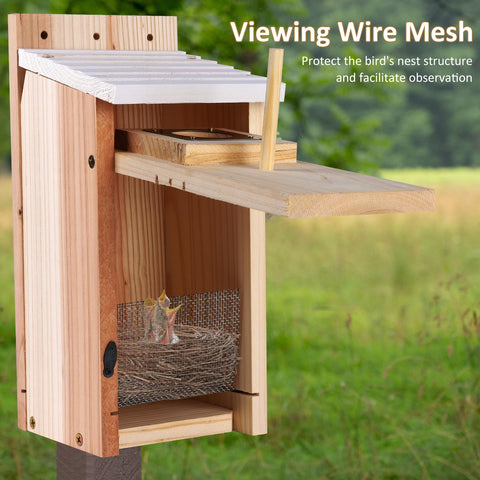 ColorfulLaVie bird house easy cleaning latch simplifies maintenance.