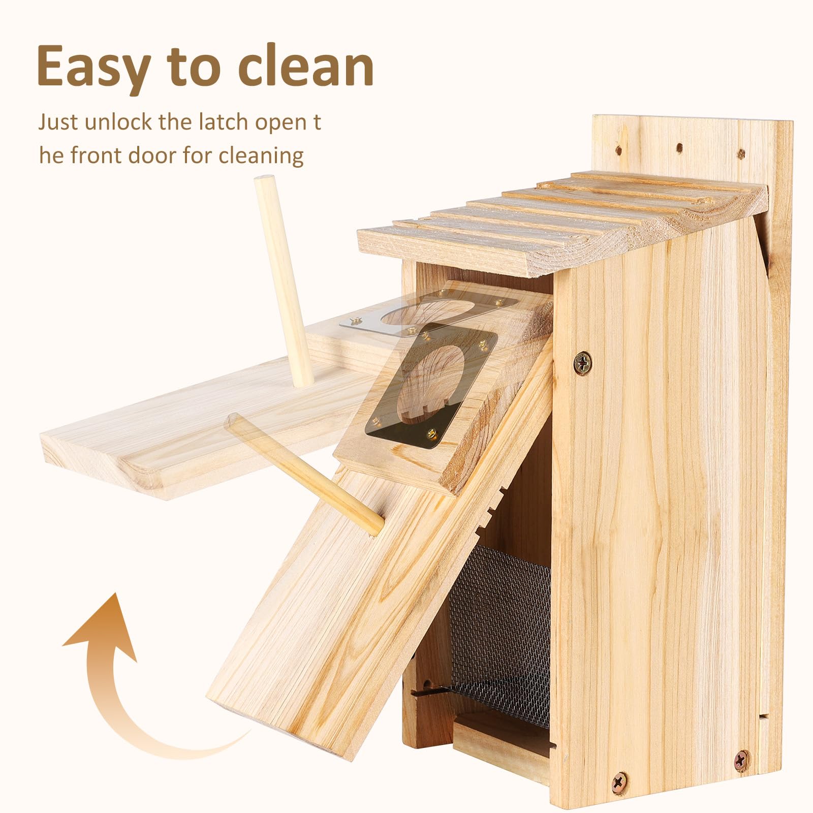 ColorfulLaVie nest box inner mesh guard for nest protection and observation.