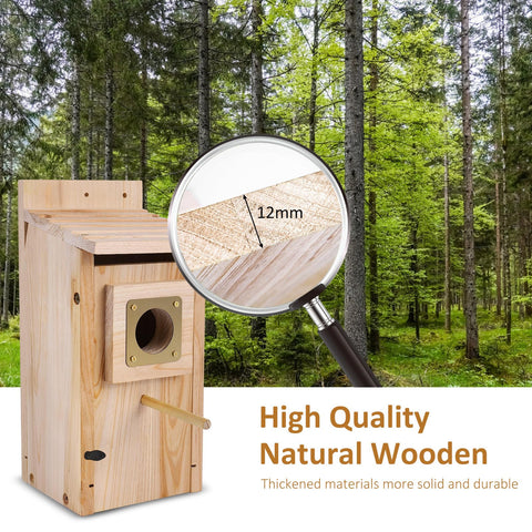 ColorfulLaVie nest box entrance-hole detail highlighting 1-1/2 inch opening.